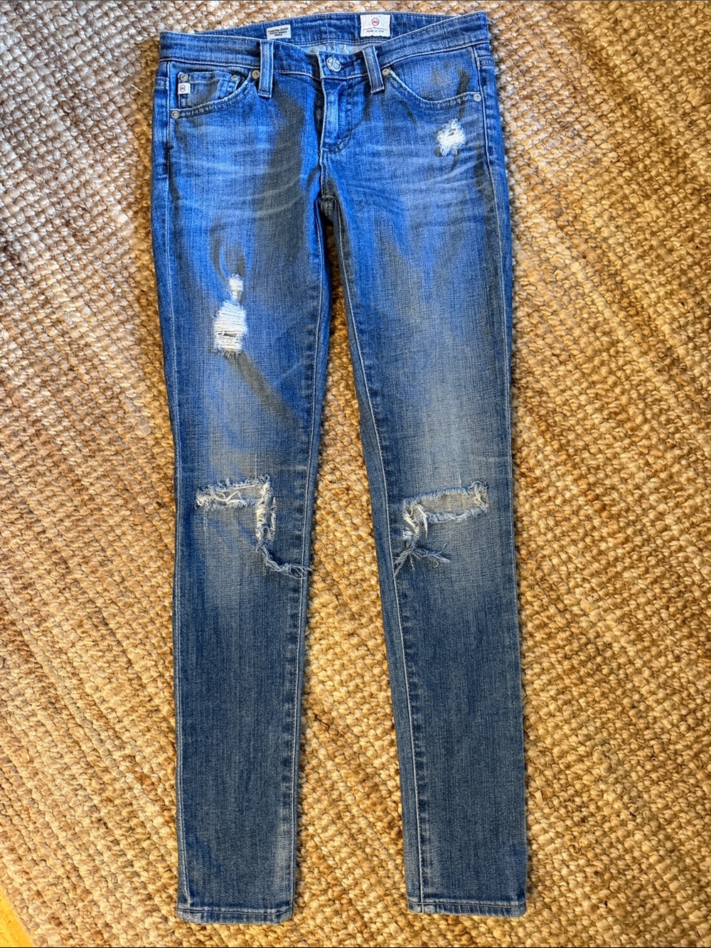 AG Distressed Skinny Blue Denim Jeans - Women or Girls
